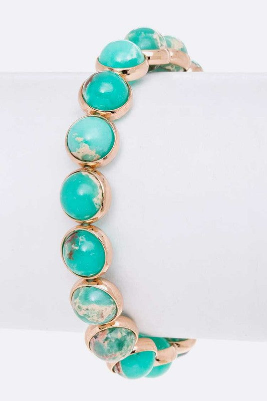 Genuine Stone Beaded Bracelet