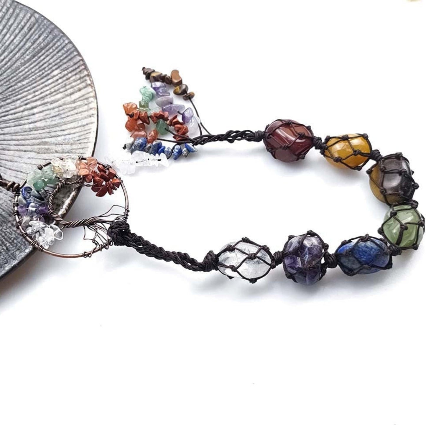 7 Chakra Tree of Life Hanging Crystals