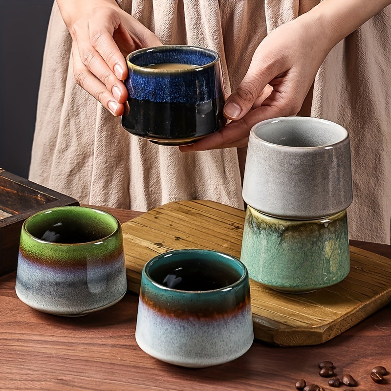 Set of 2 Japanese Kiln Ceramic Mugs