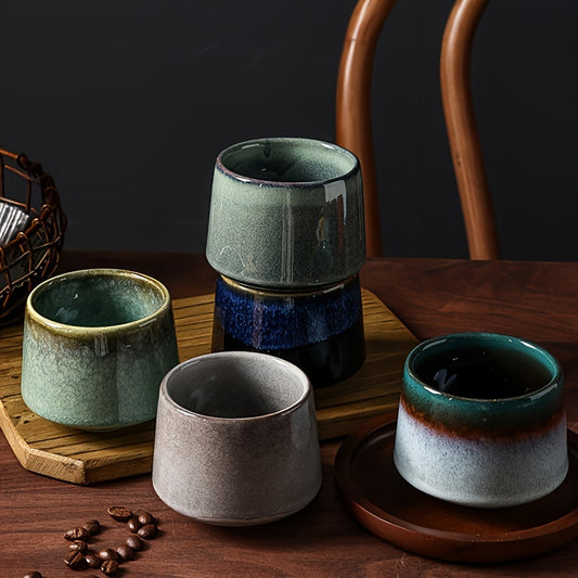 Set of 2 Japanese Kiln Ceramic Mugs