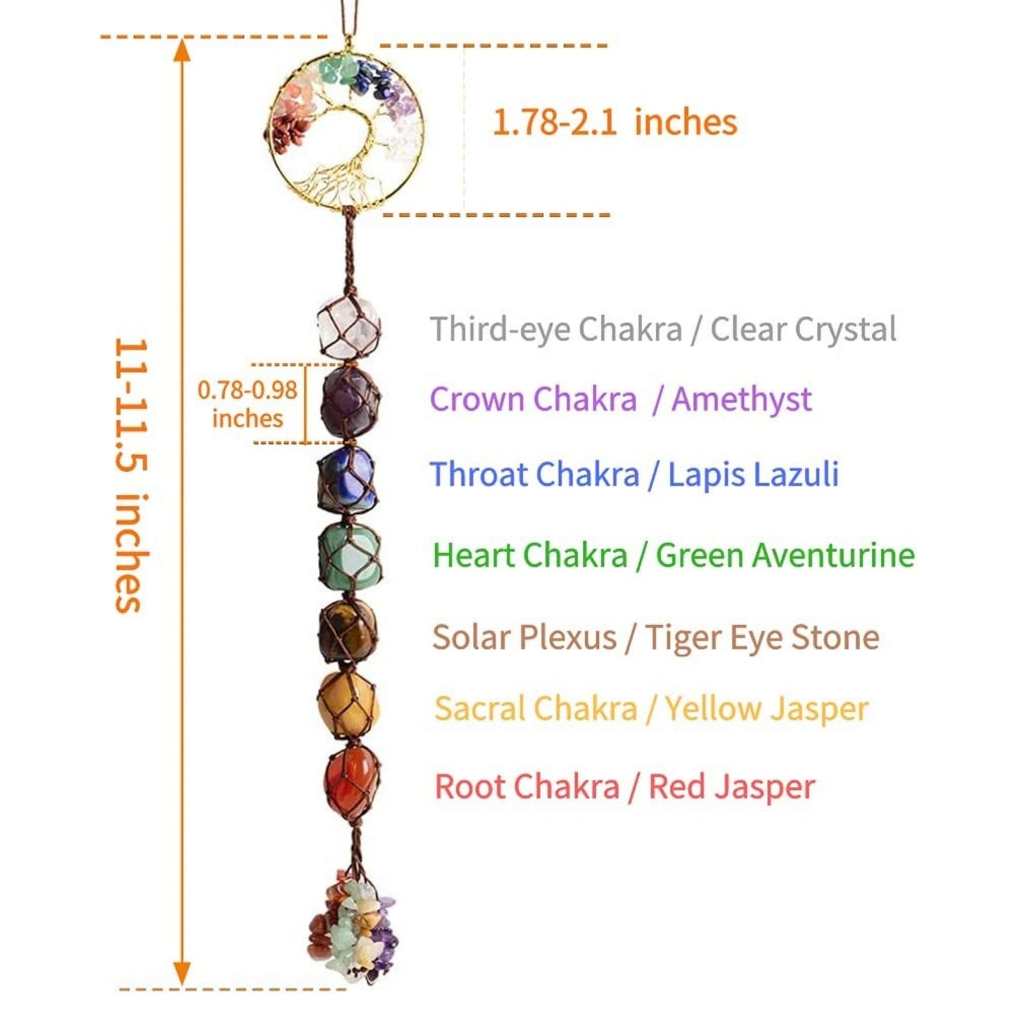 7 Chakra Tree of Life Hanging Crystals