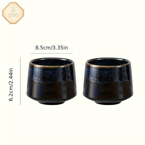 Set of 2 Japanese Kiln Ceramic Mugs