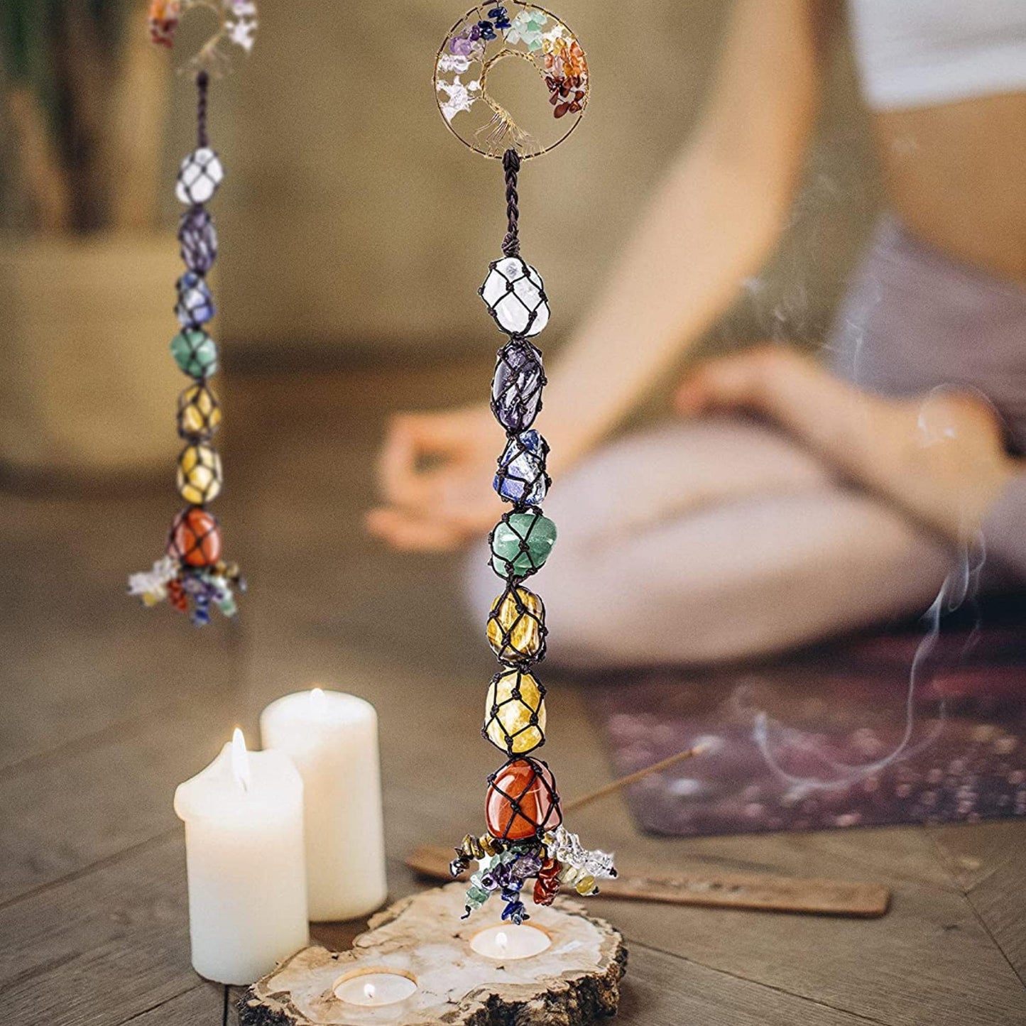 7 Chakra Tree of Life Hanging Crystals