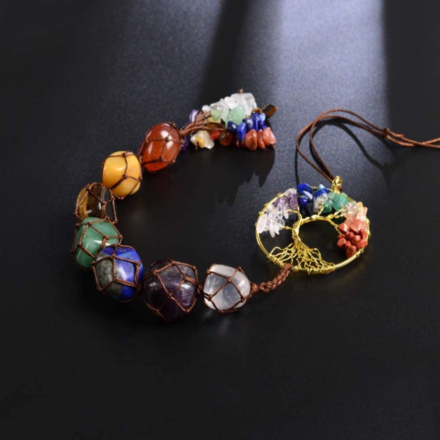 7 Chakra Tree of Life Hanging Crystals