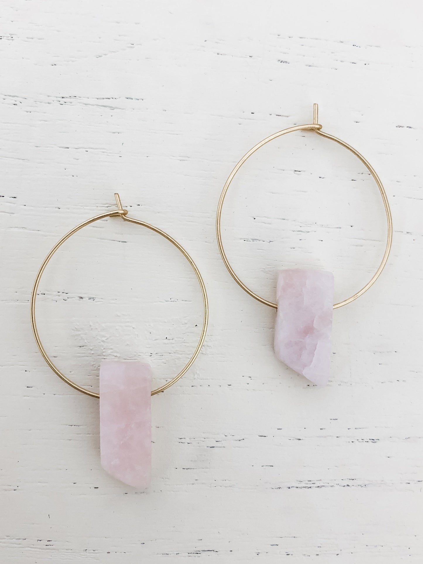 Rose Quartz Hoop Earrings
