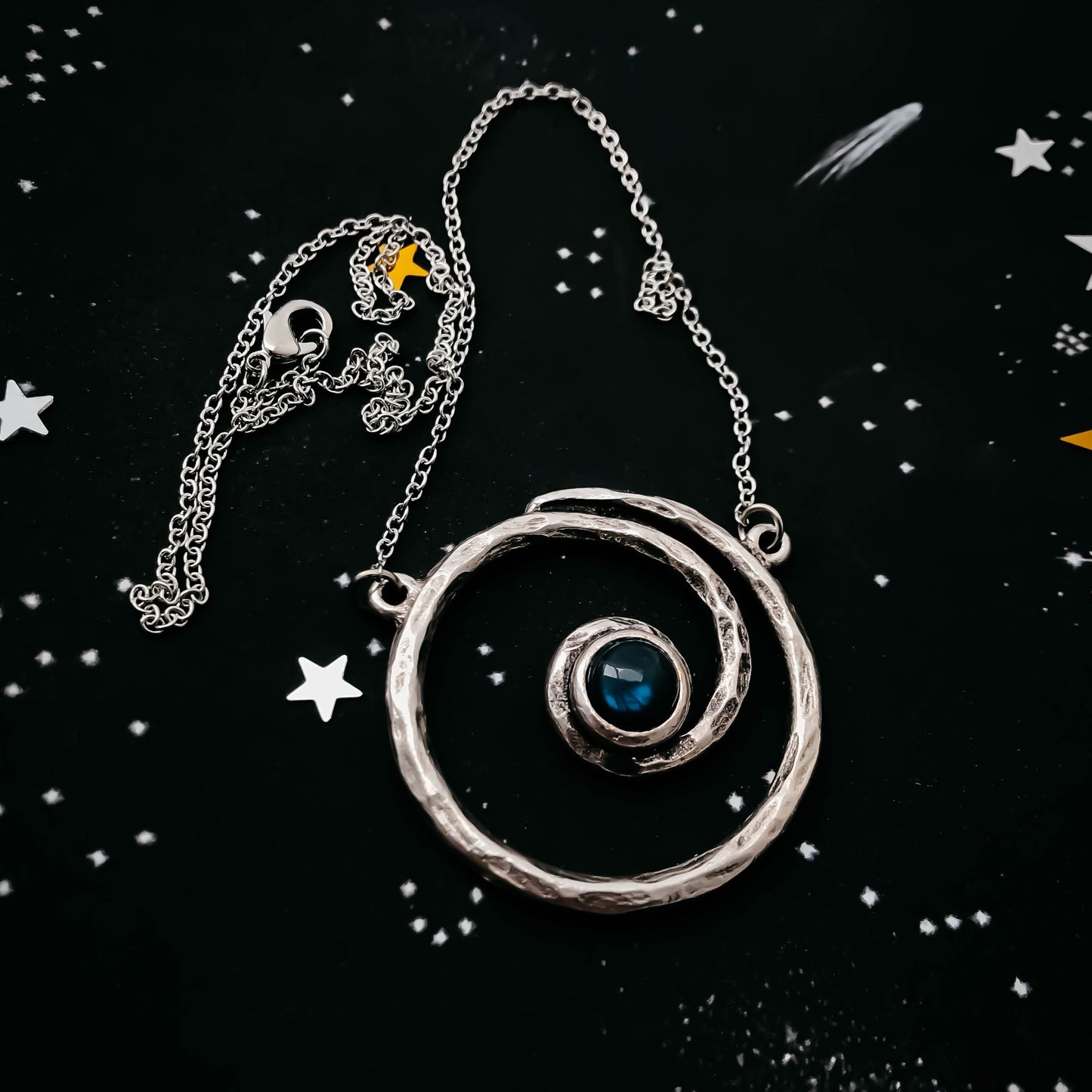 Milky Way Spiral Necklace and Earrings