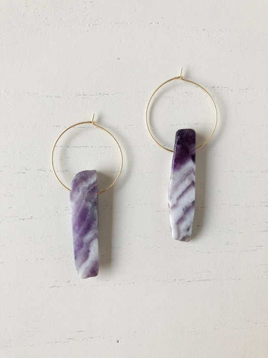 Amethyst Hoop Earring