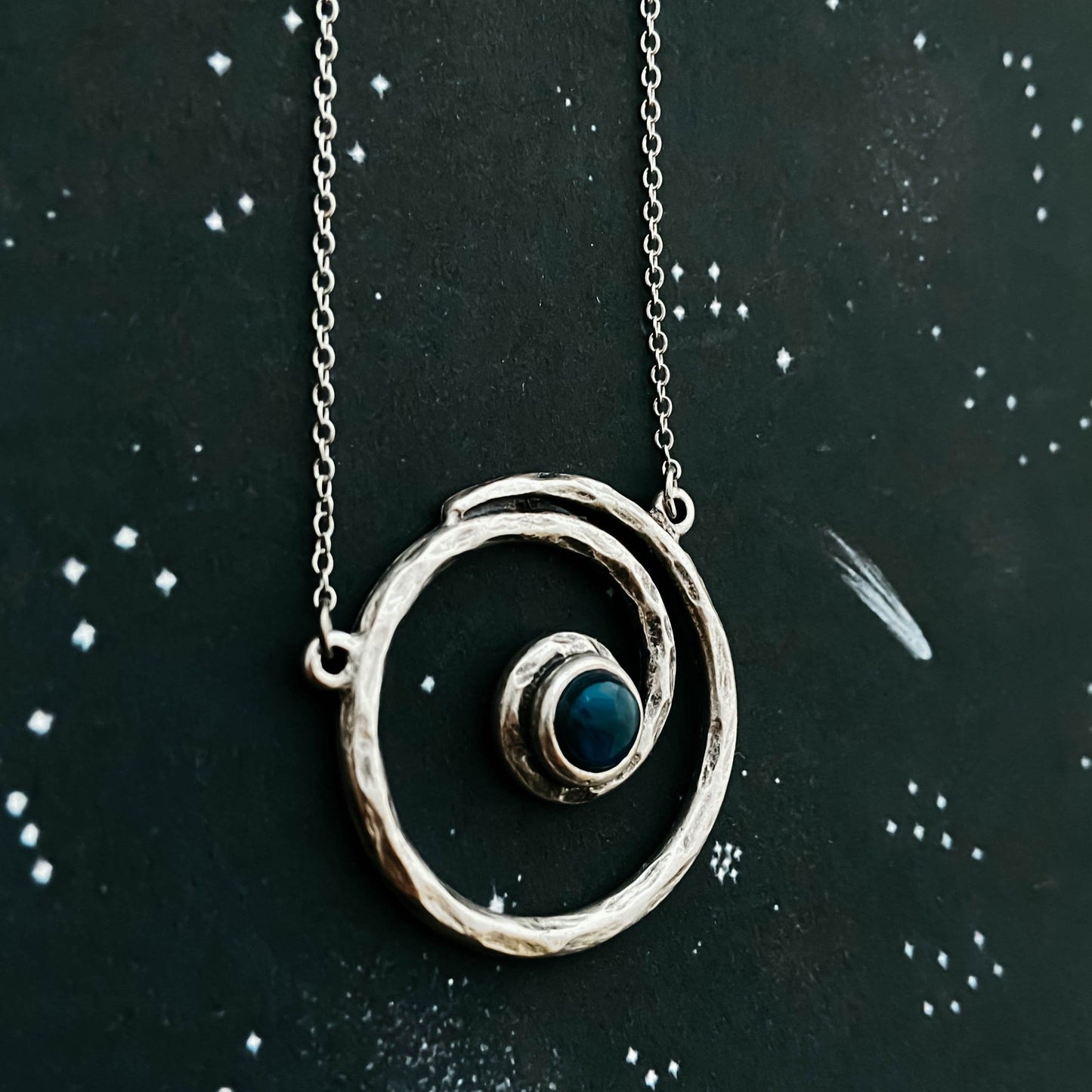 Milky Way Spiral Necklace and Earrings