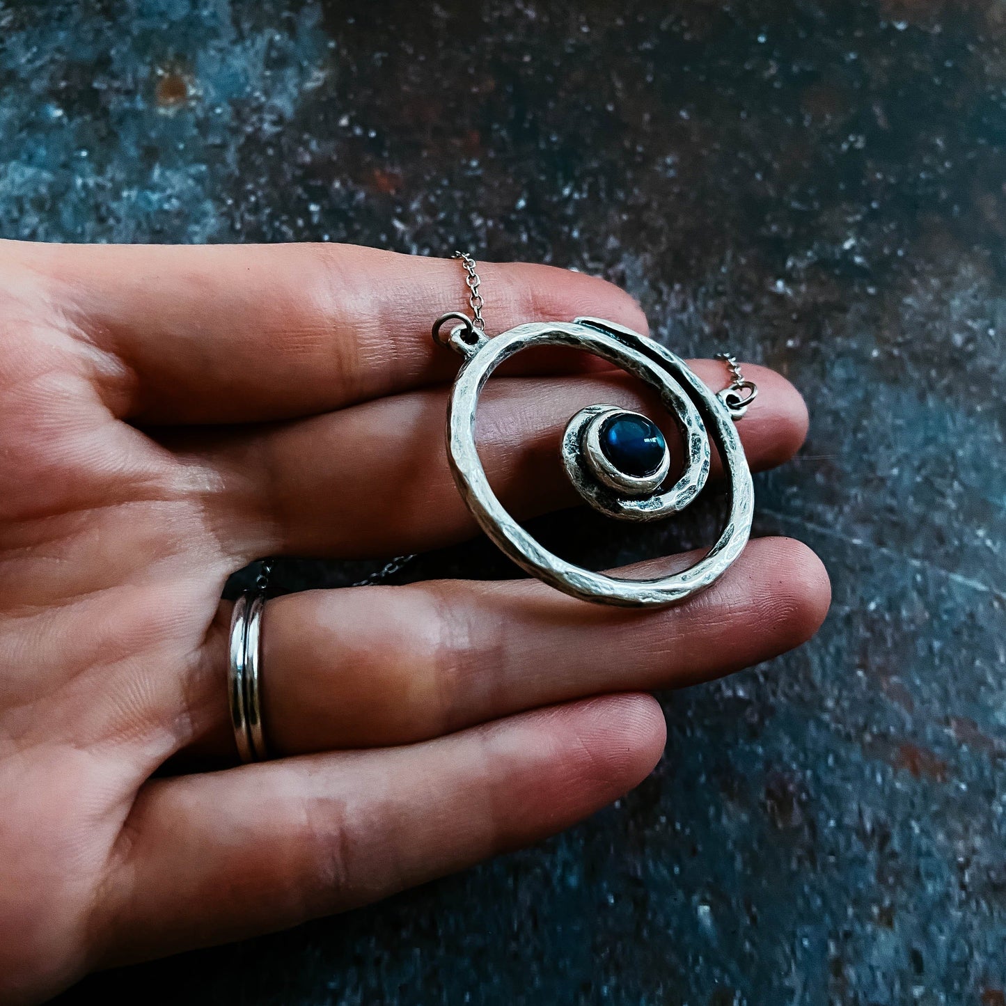 Milky Way Spiral Necklace and Earrings