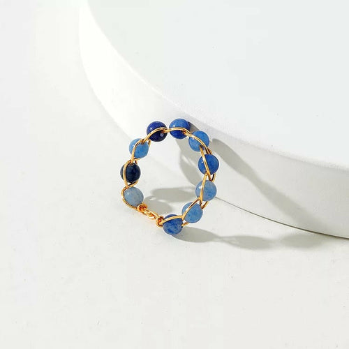 Sapphire or Rose Quartz Wired Ring