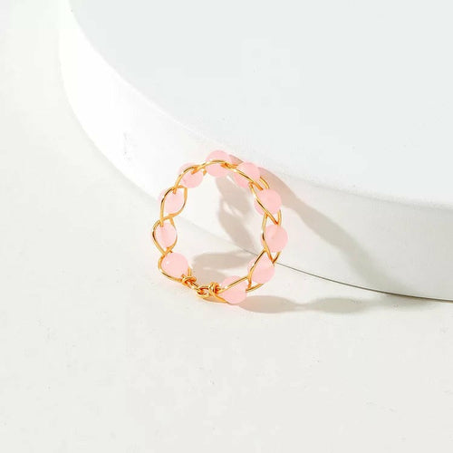 Sapphire or Rose Quartz Wired Ring