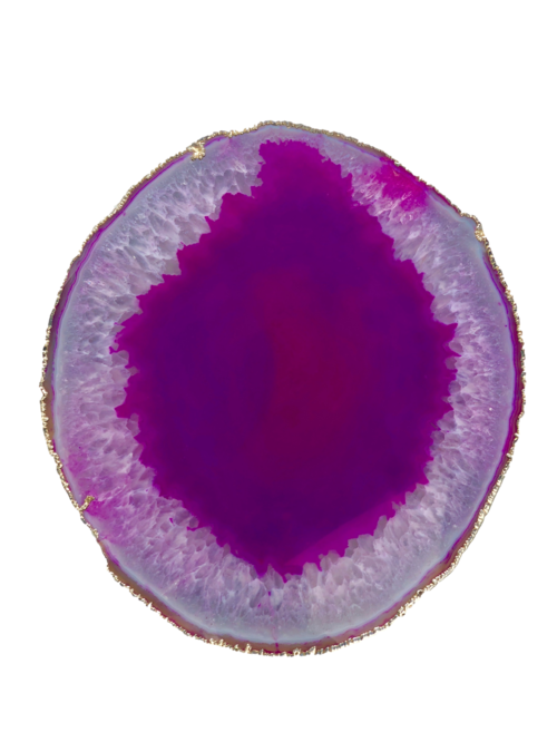 Agate Platter with Silver Trim