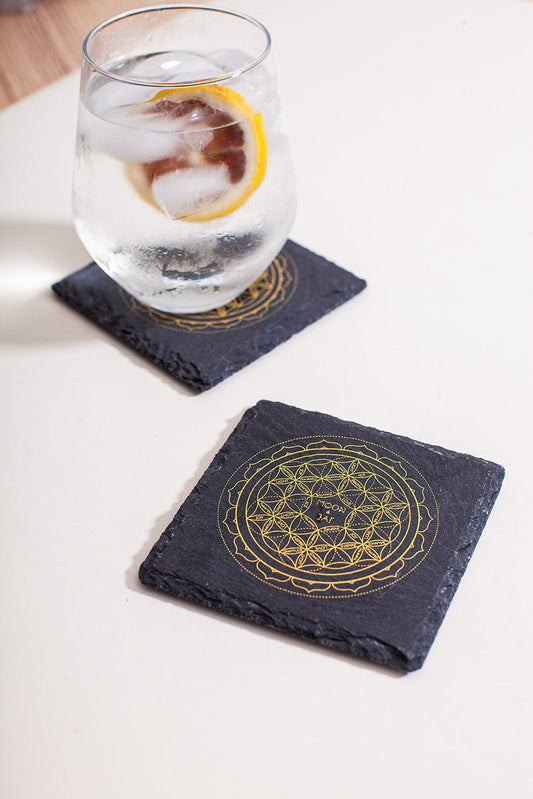 Sacred Geometry Slate Coasters