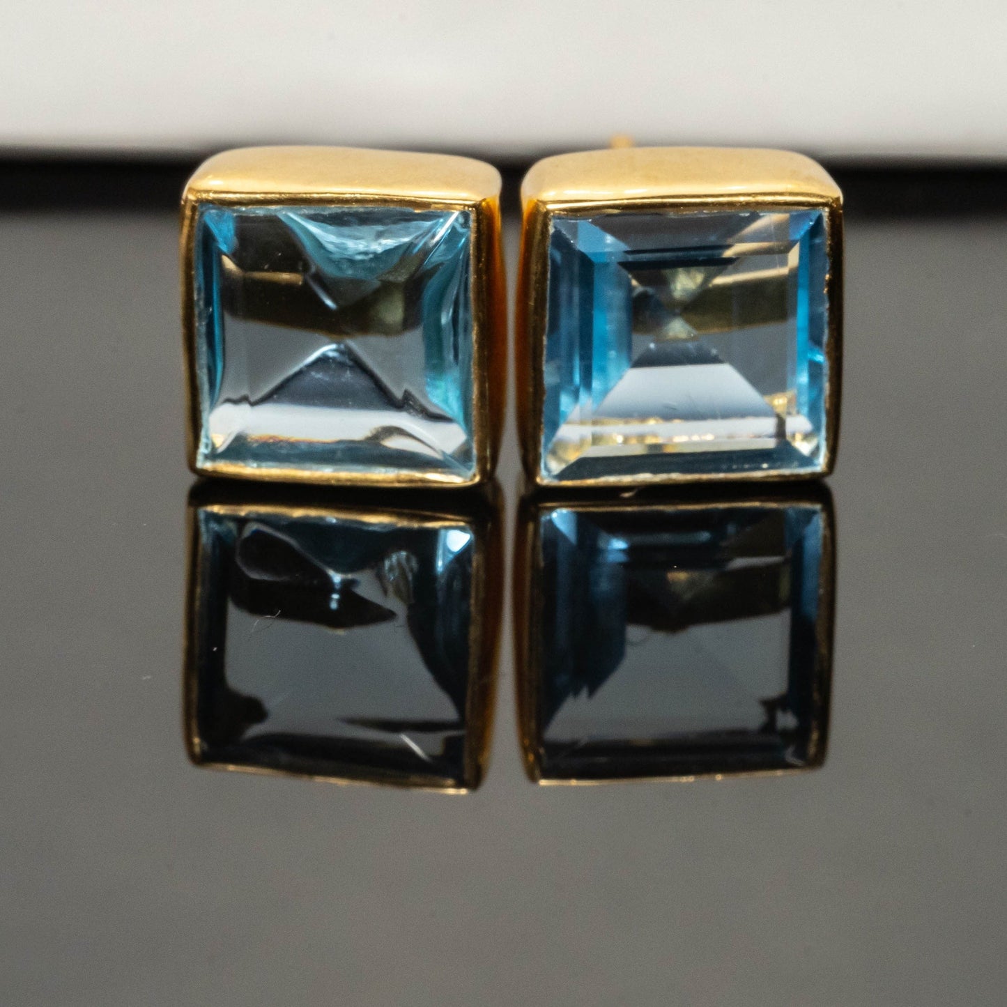 Jasmine Topaz Square Studs