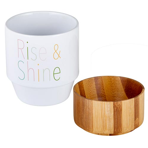 Rise & Shine Mug with Bamboo Base