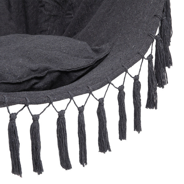 Boho Hanging Hammock Chair with Fringe & Cushions