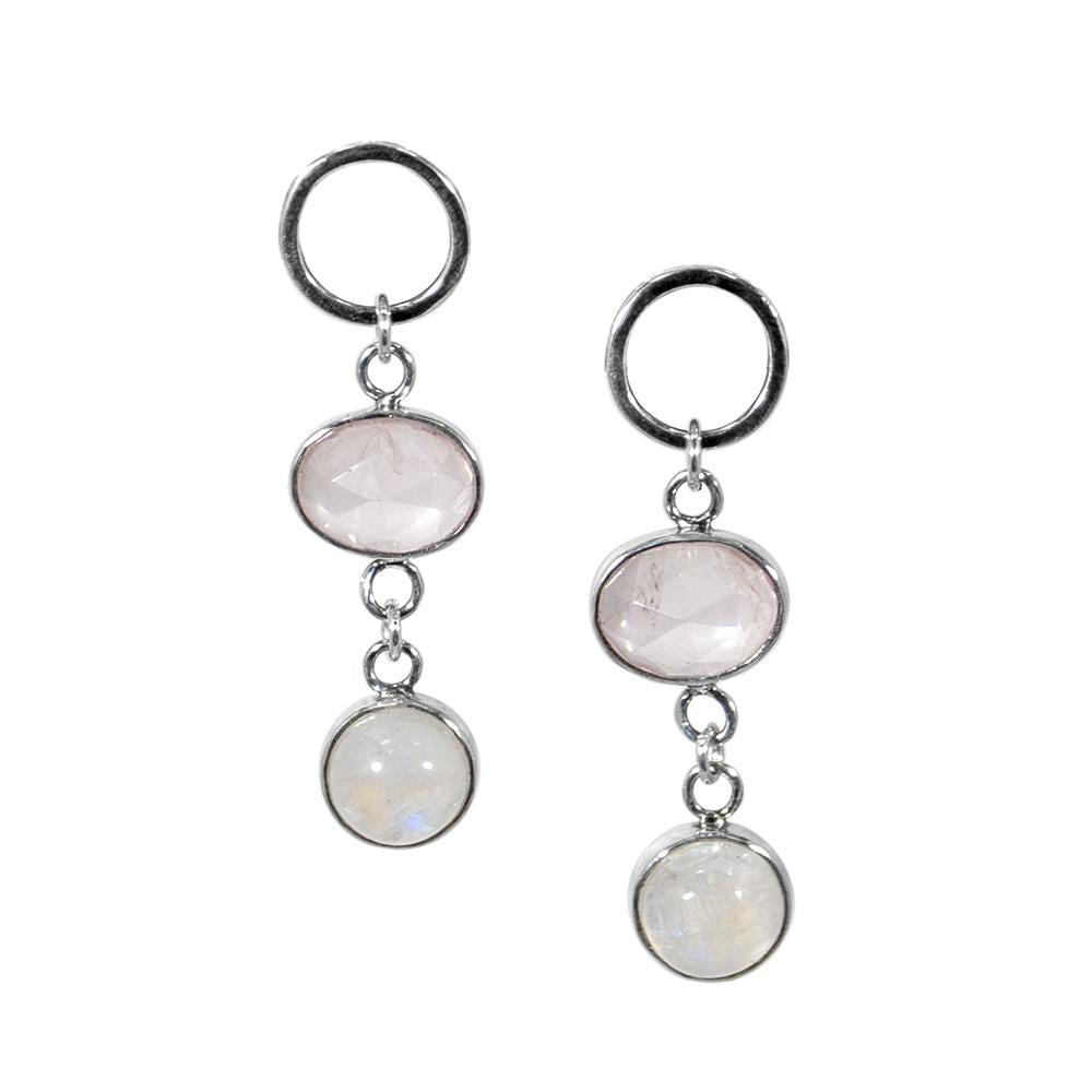 Rose Quartz & Moonstone Earrings