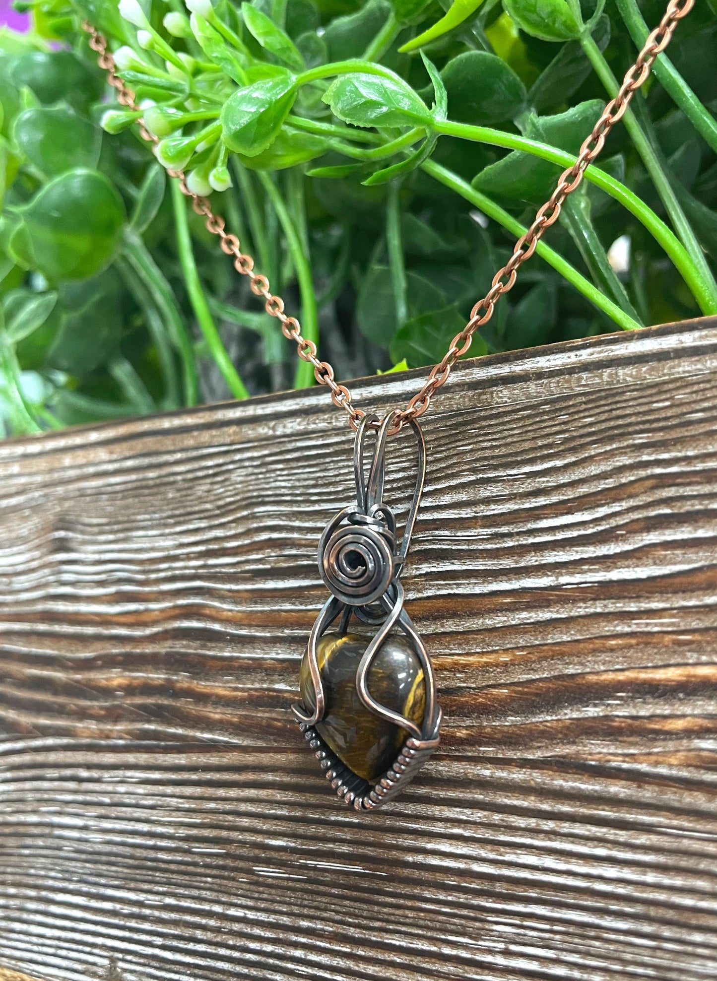 Wire Wrapped Tiger's Eye Necklace