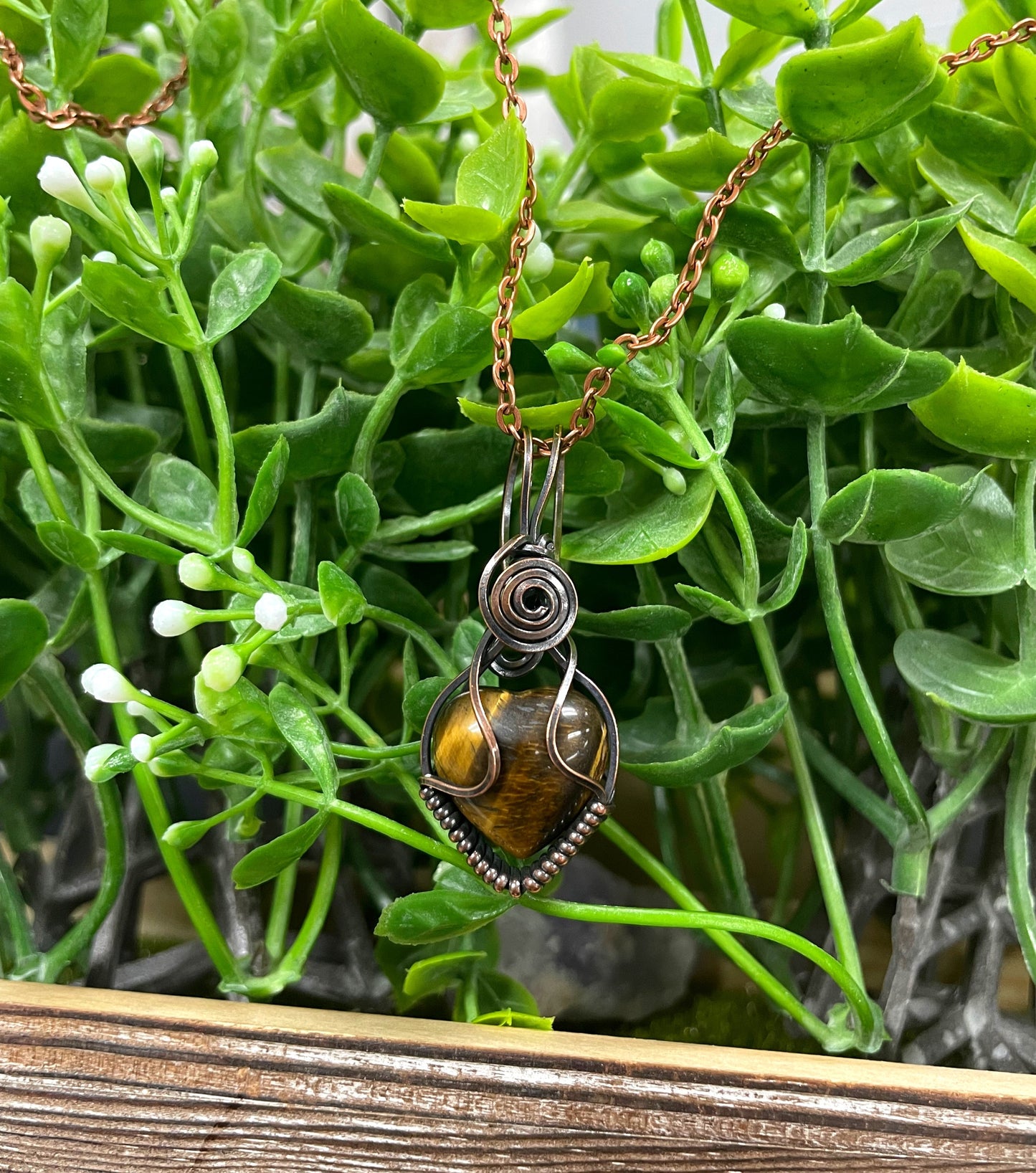 Wire Wrapped Tiger's Eye Necklace