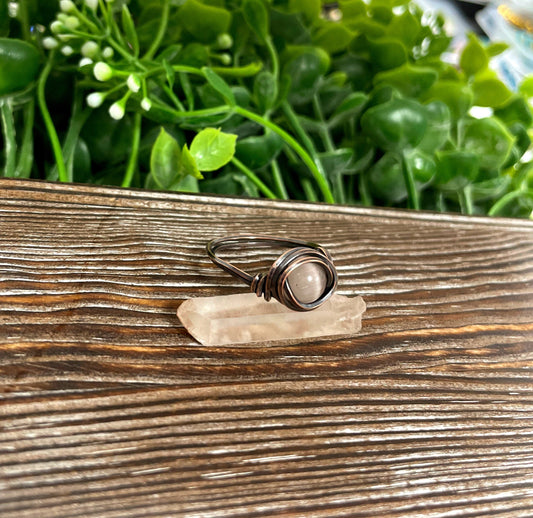 Wire Wrapped Cats Eye Ring