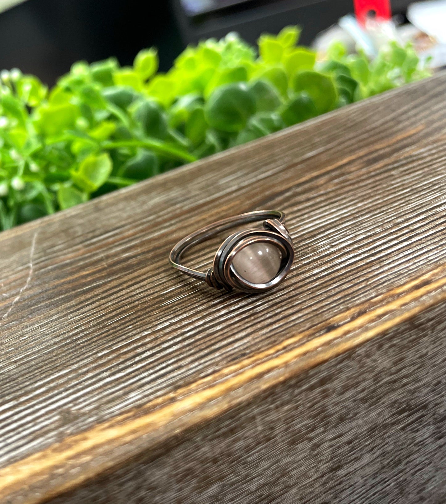 Wire Wrapped Cats Eye Ring