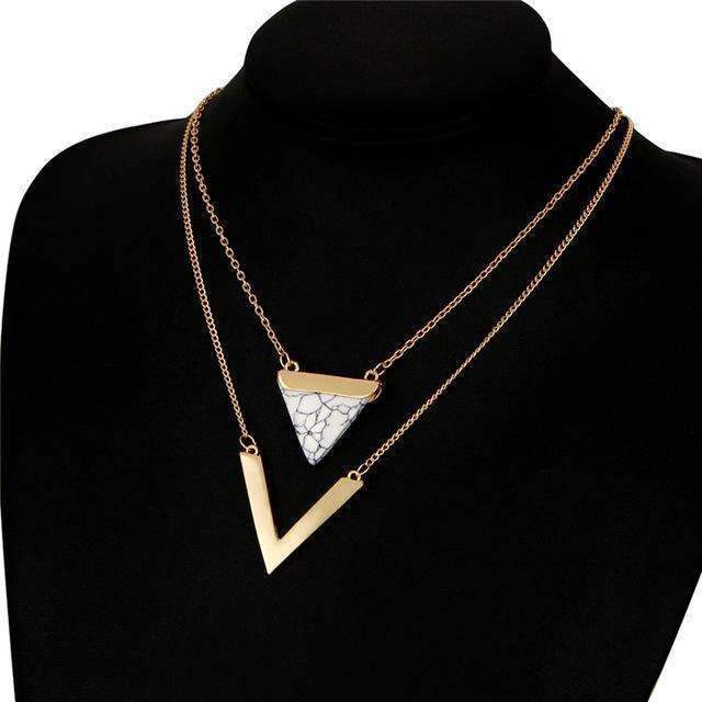 Chevron Double Layer Necklace