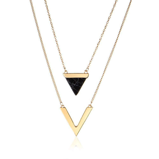 Chevron Double Layer Necklace