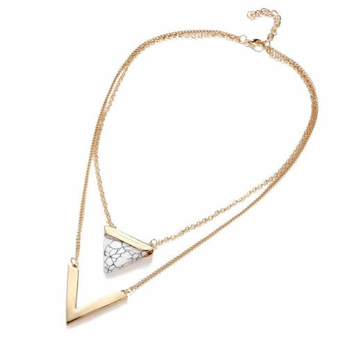 Chevron Double Layer Necklace