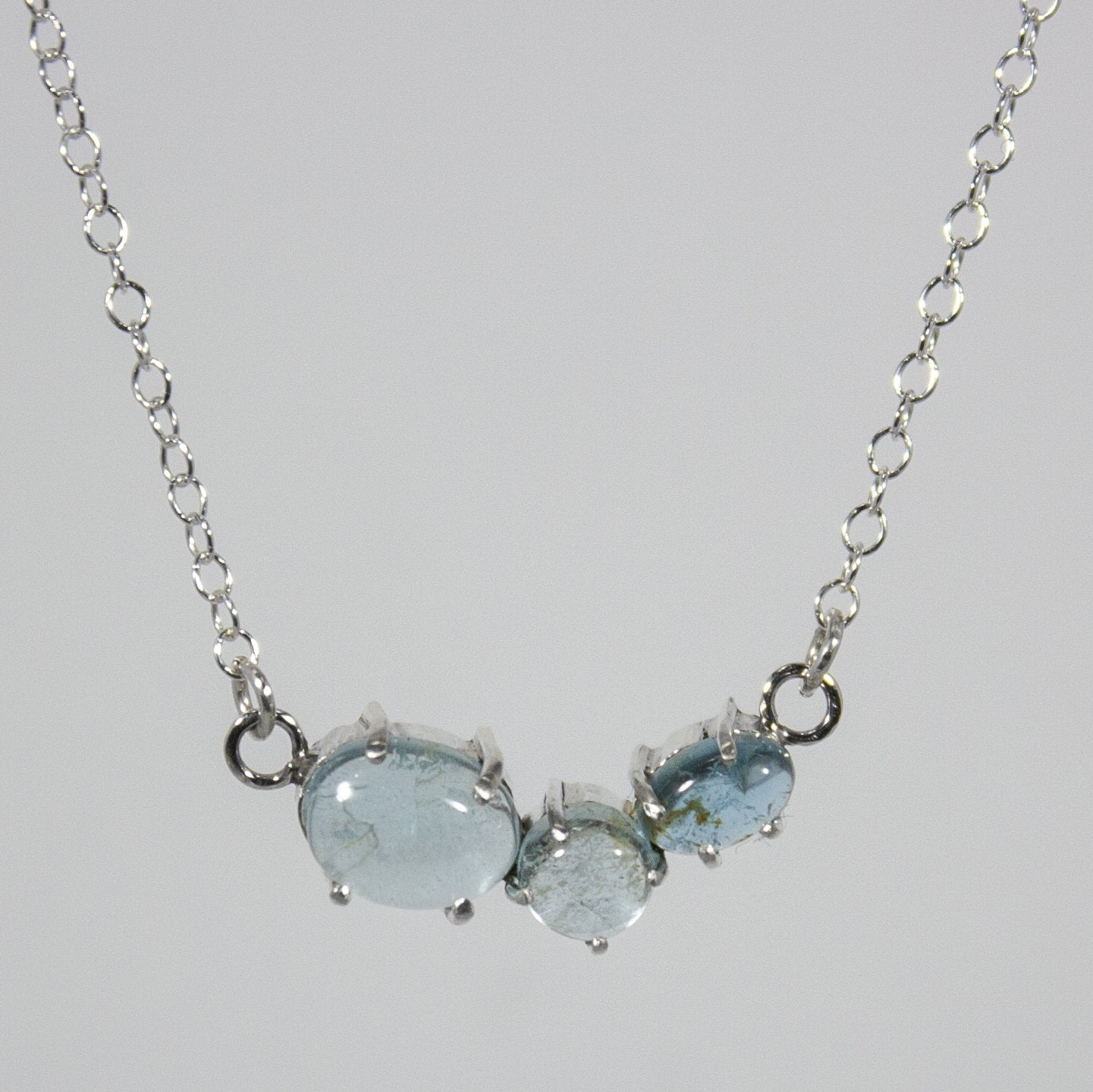 Aquamarine  Cluster Necklace