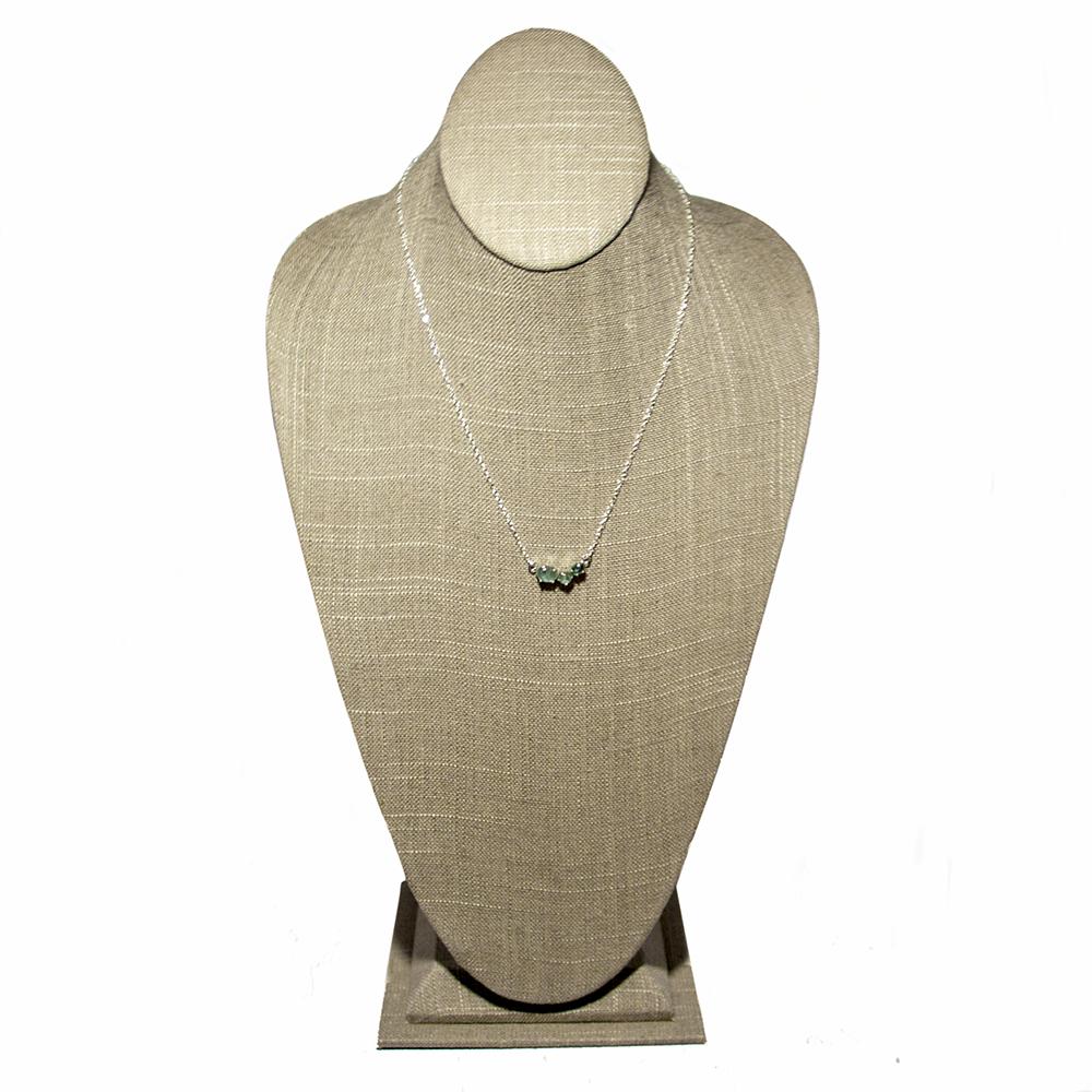 Aquamarine  Cluster Necklace