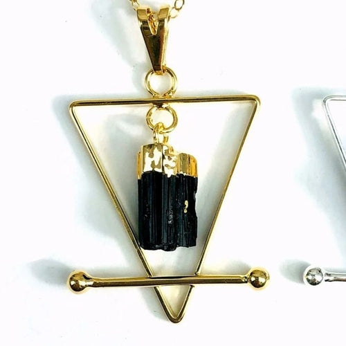 Black Tourmaline and Quartz Necklace