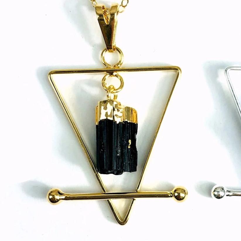 Black Tourmaline and Quartz Necklace