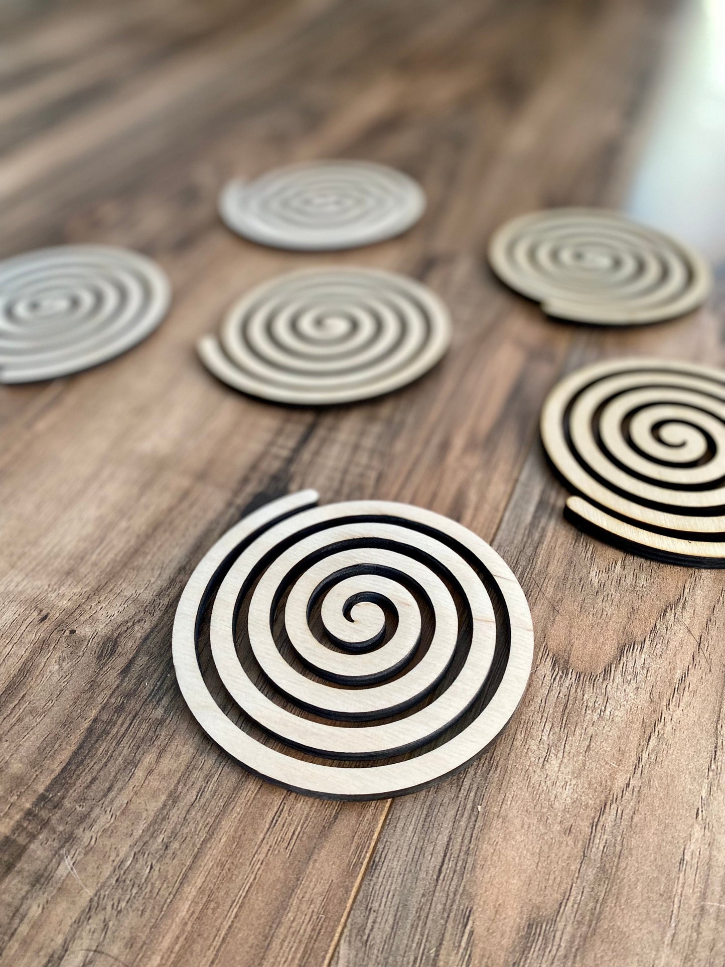 Wood Spiral Coasters