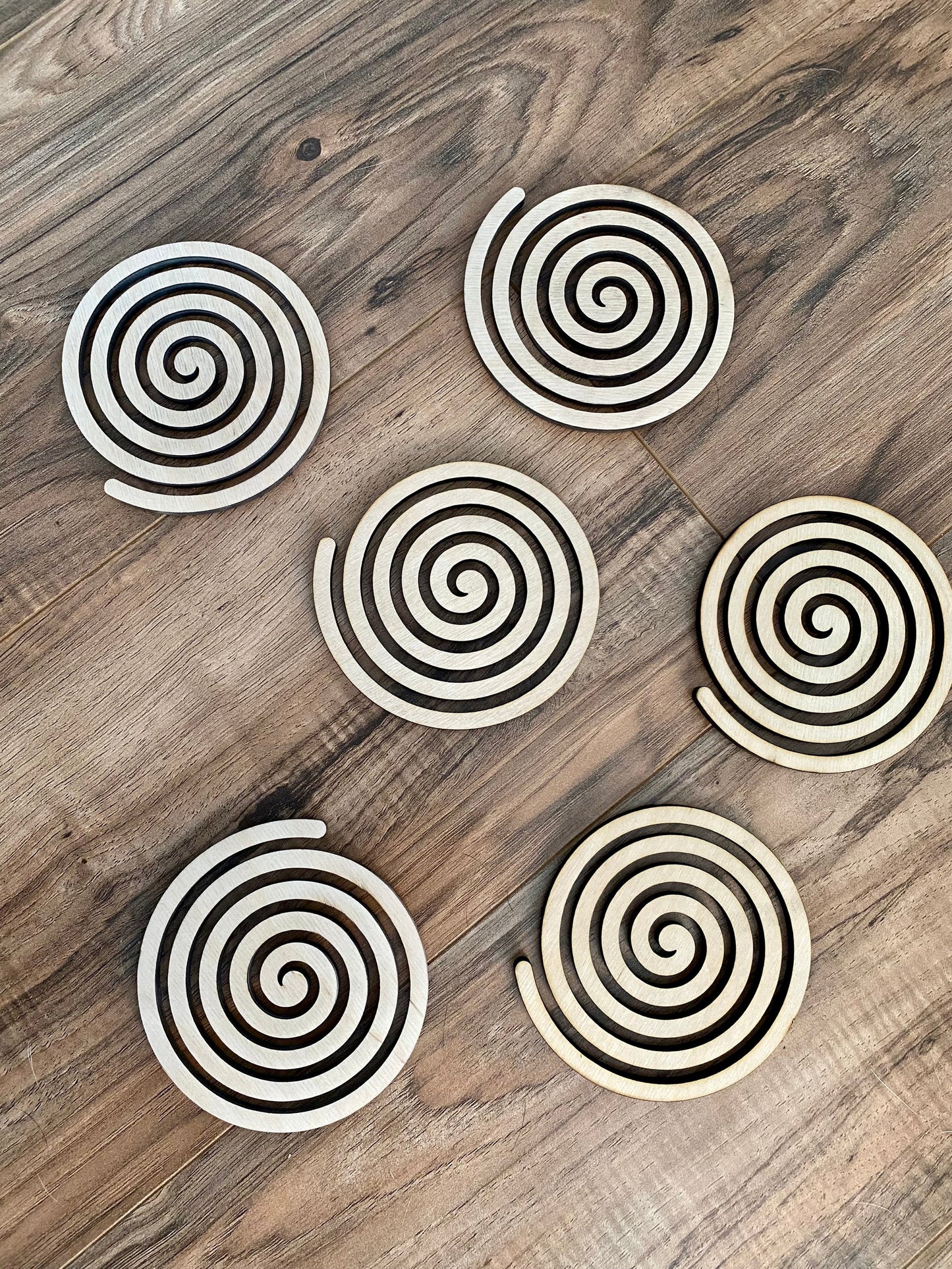 Wood Spiral Coasters