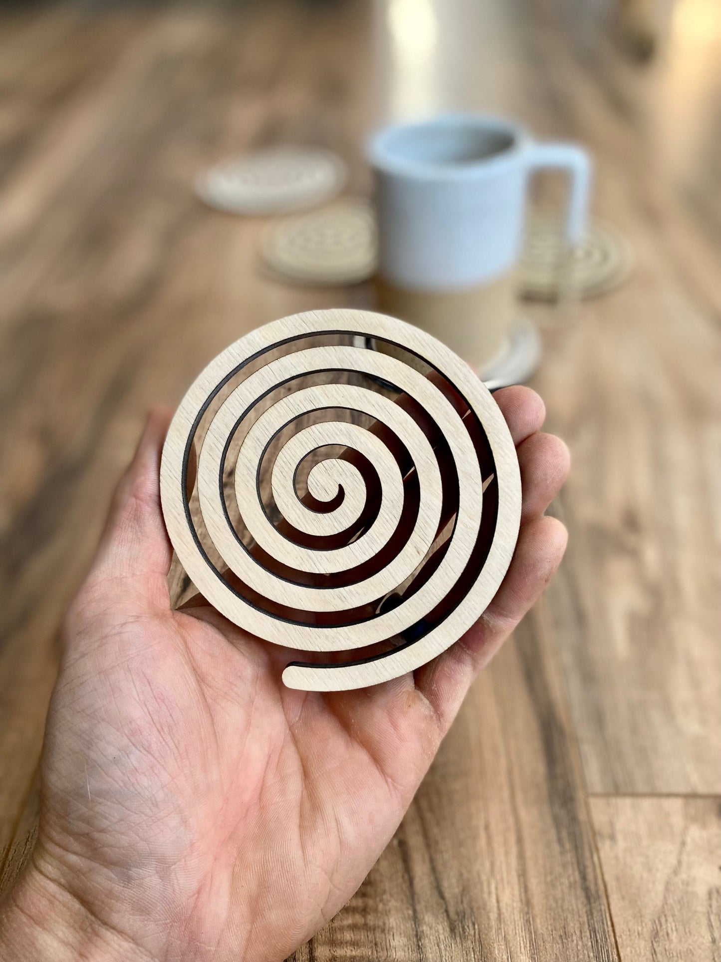 Wood Spiral Coasters