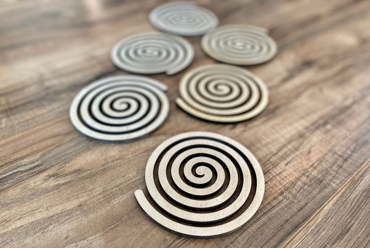 Wood Spiral Coasters