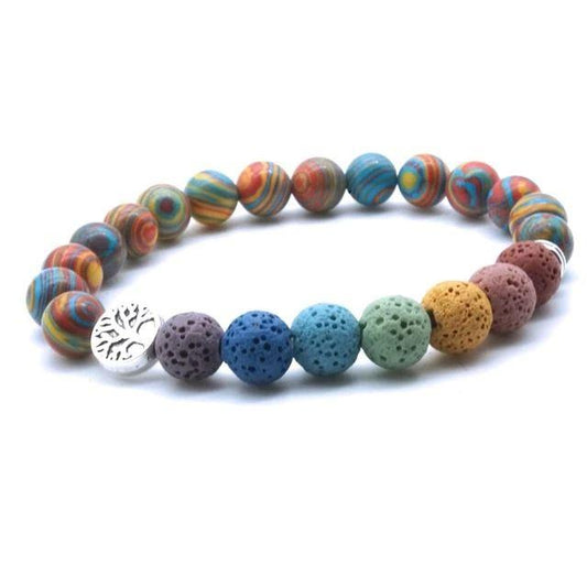 Chakra Lava Stone Bracelet