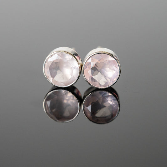 Rose Quartz Round Studs