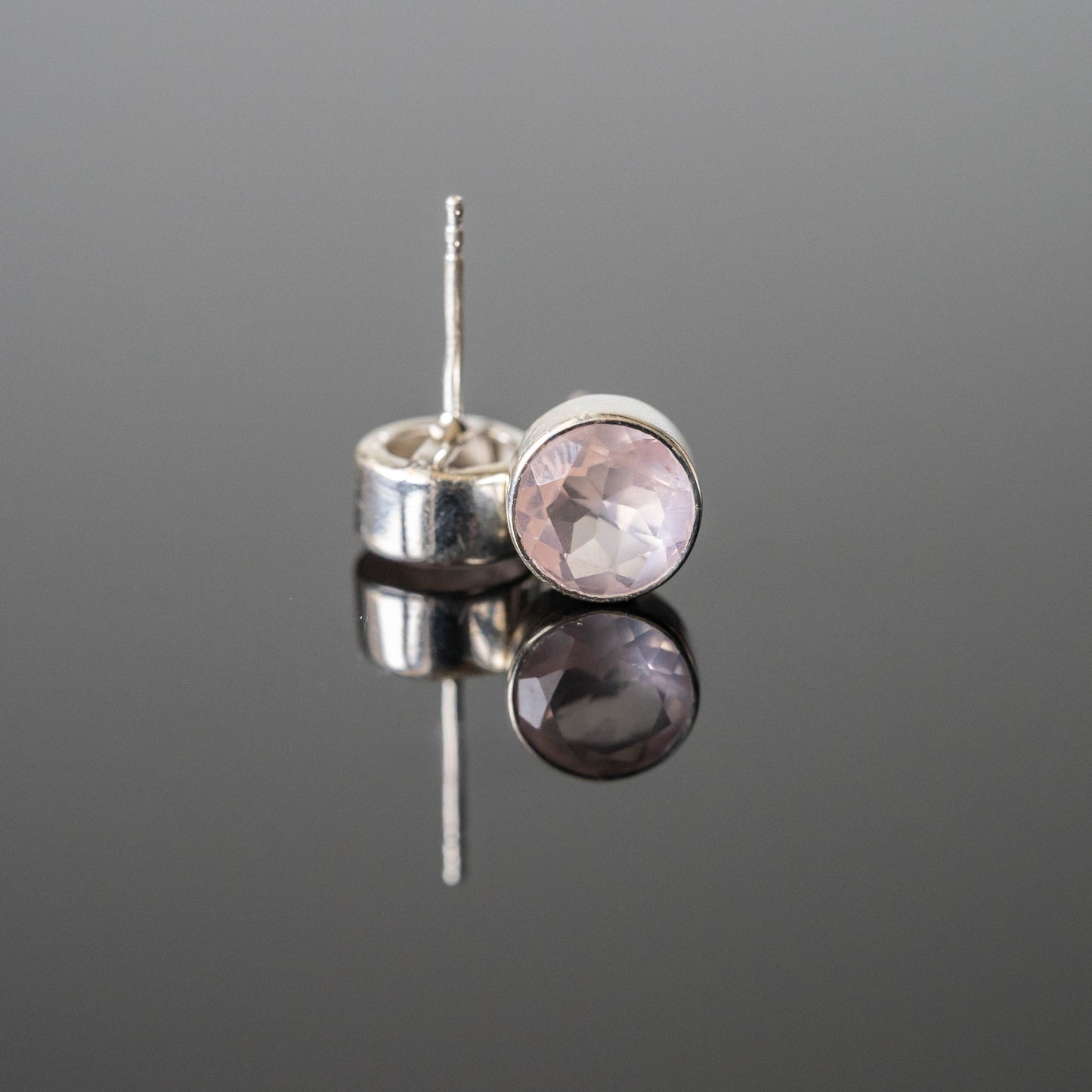Rose Quartz Round Studs