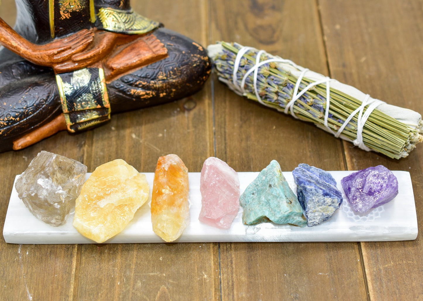 Chakra Engraved Selenite Charging Bar