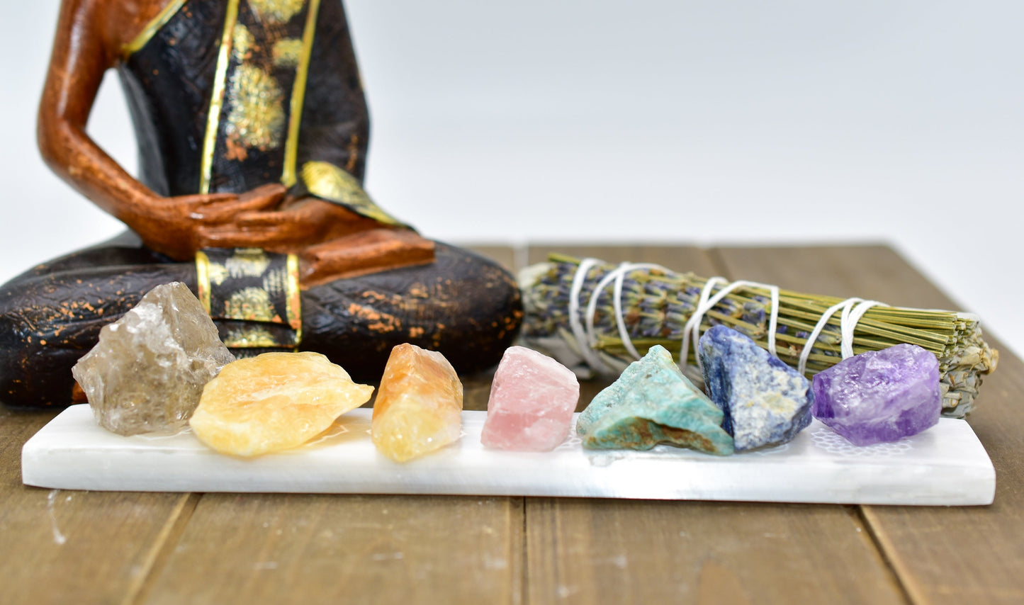 Chakra Engraved Selenite Charging Bar
