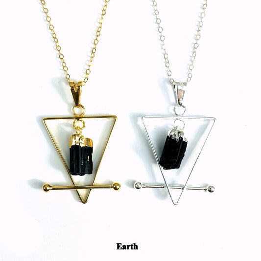 Black Tourmaline and Quartz Necklace